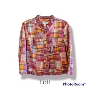 Loft Madras Plaid Jacket
